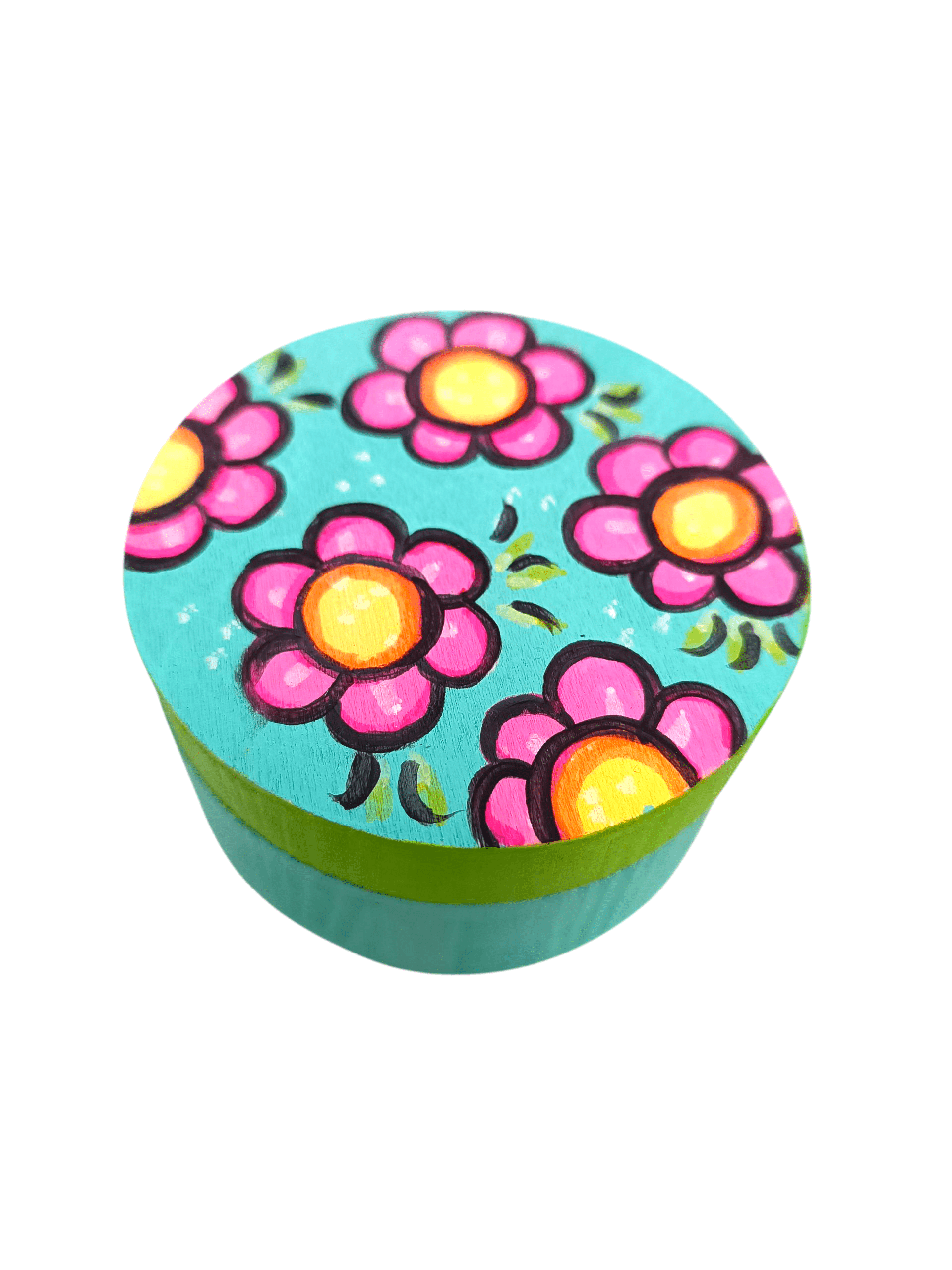 Cajita joyero pintada a mano flores - 1