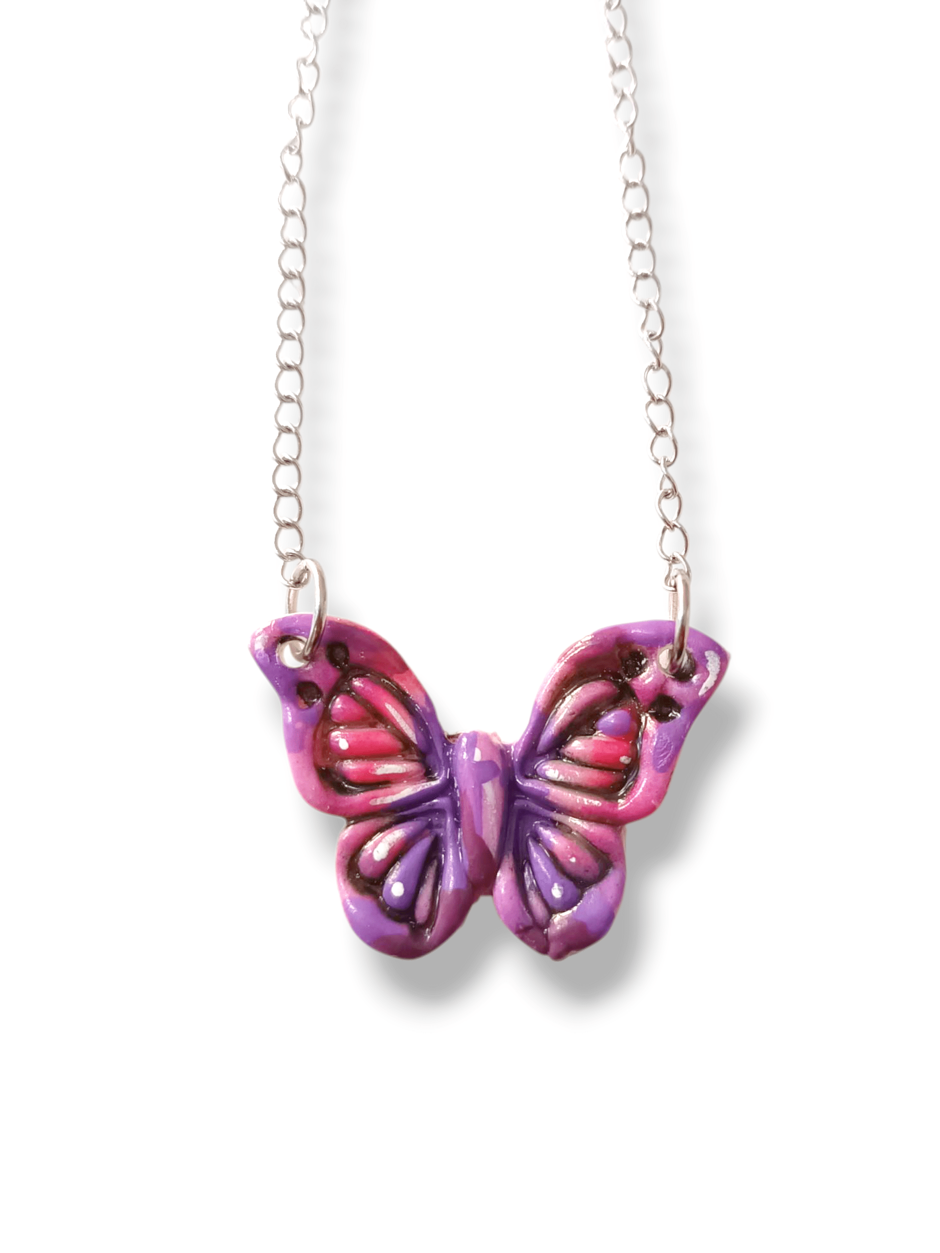 Collares mariposas pintados a mano - 5