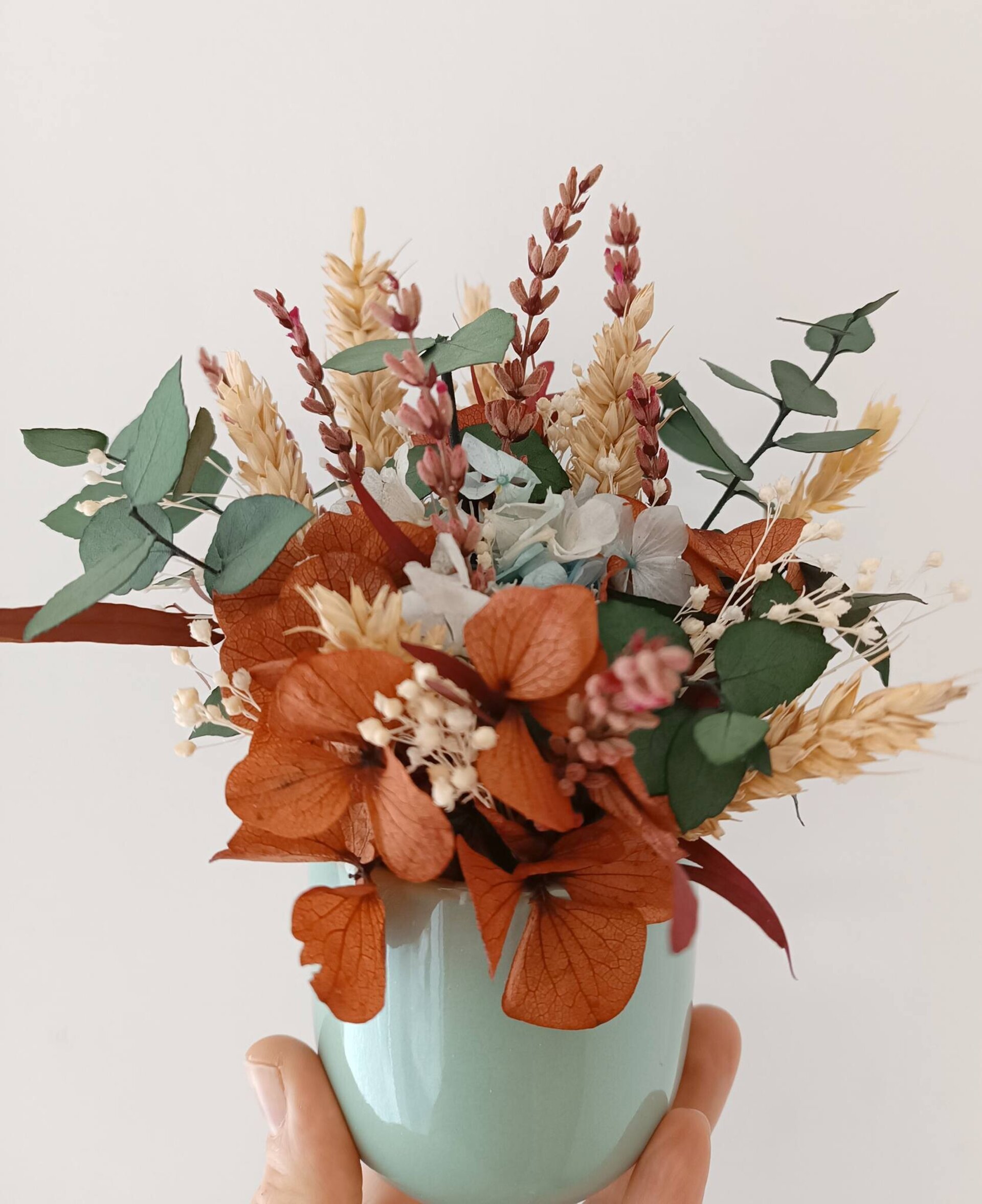 Macetita de flores preservadas turquesa - 2