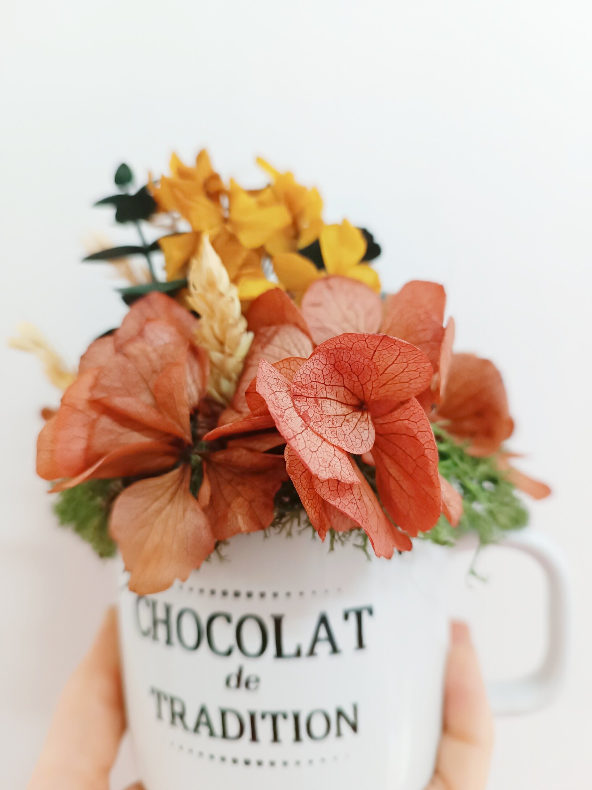 Taza de flores preservadas chocolate - 2