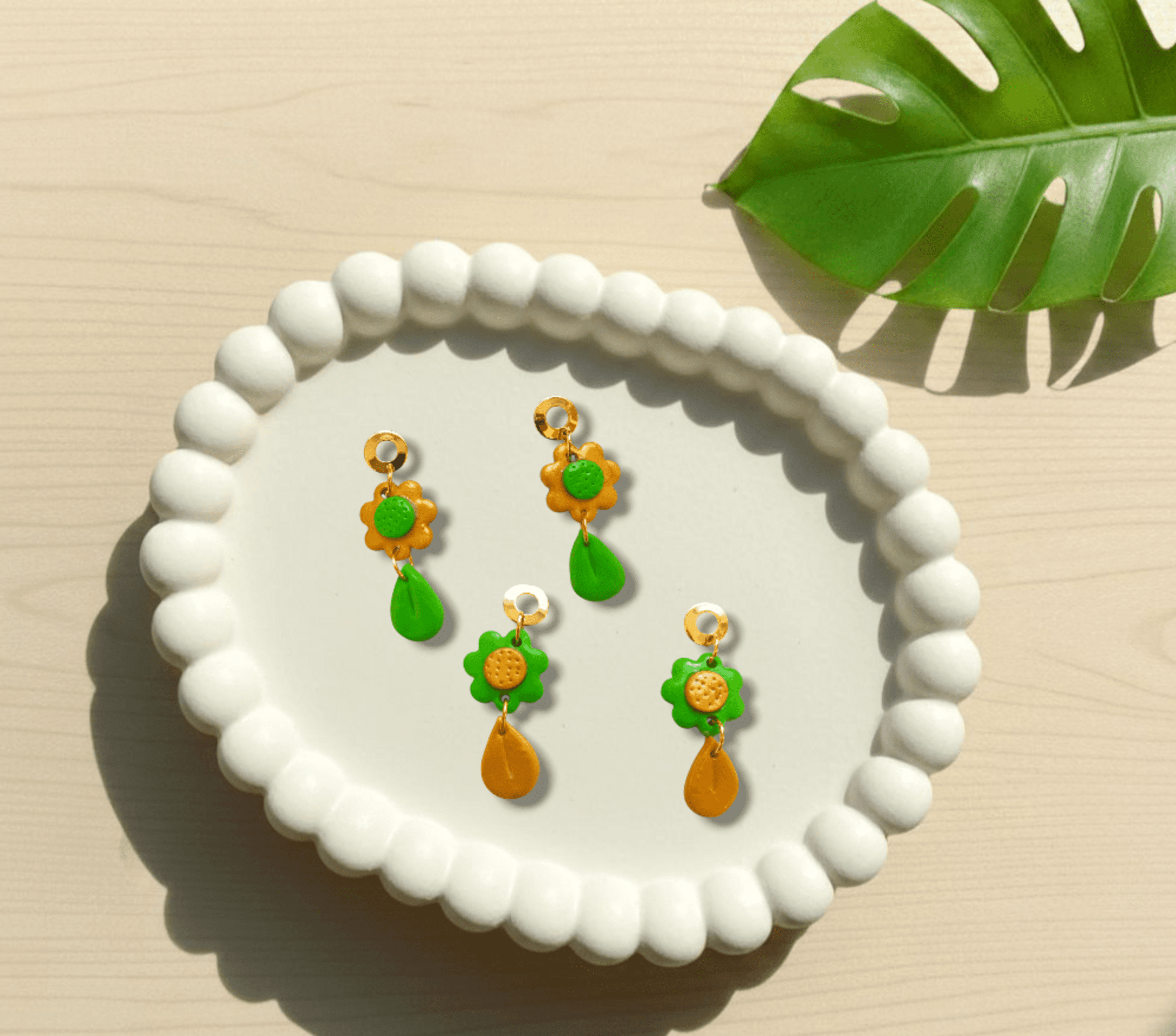 Pendientes girasoles - 4