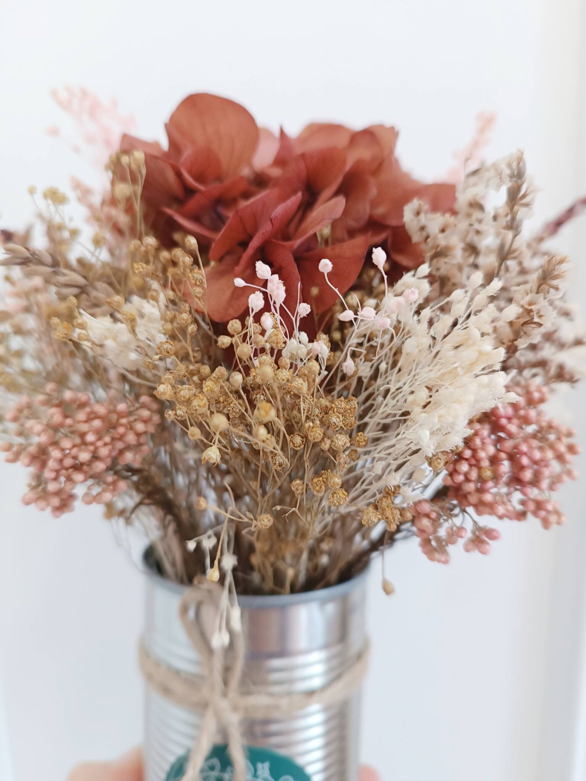 Lata de flores preservadas marrón - 3