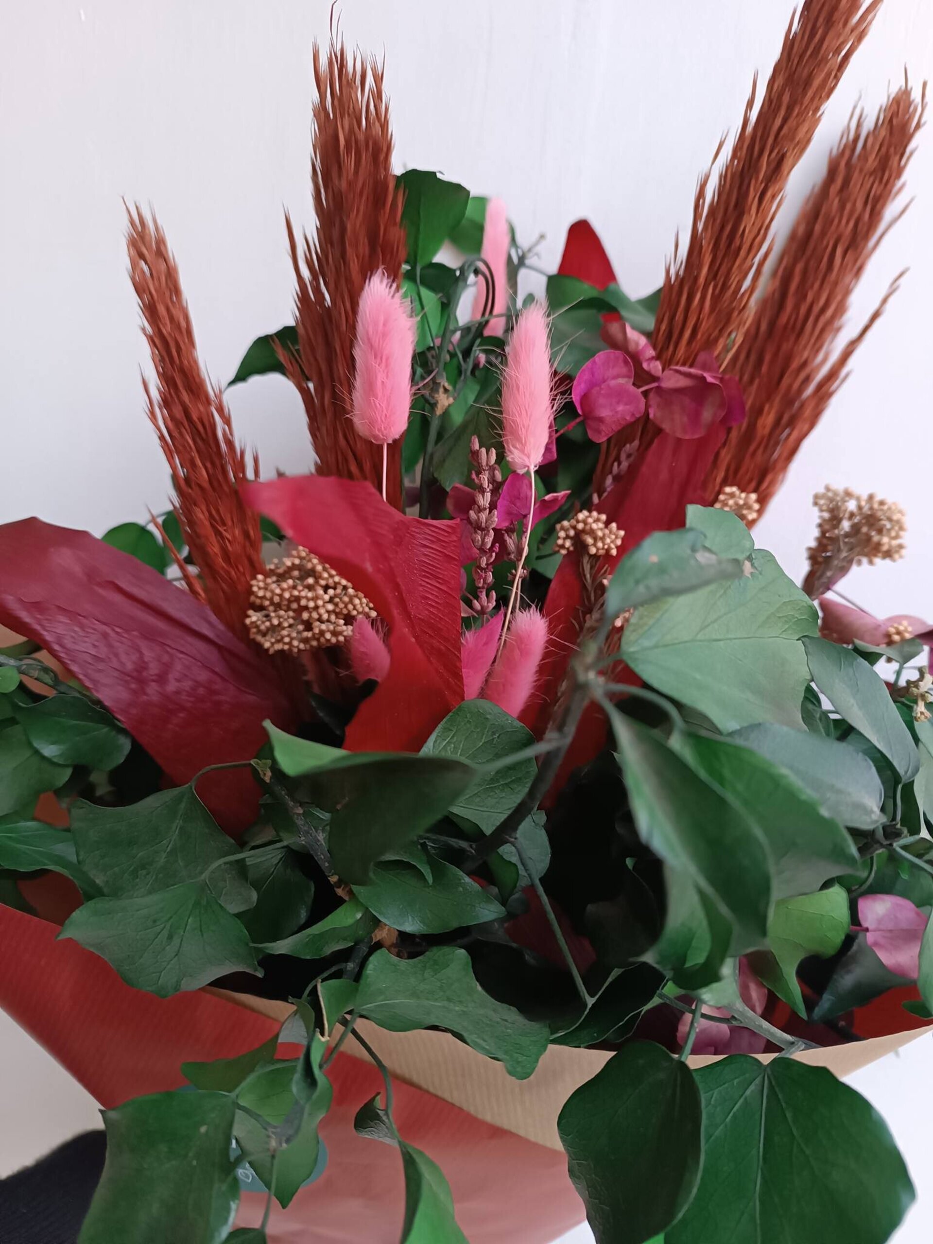 Ramo de flores preservadas rojo - 4