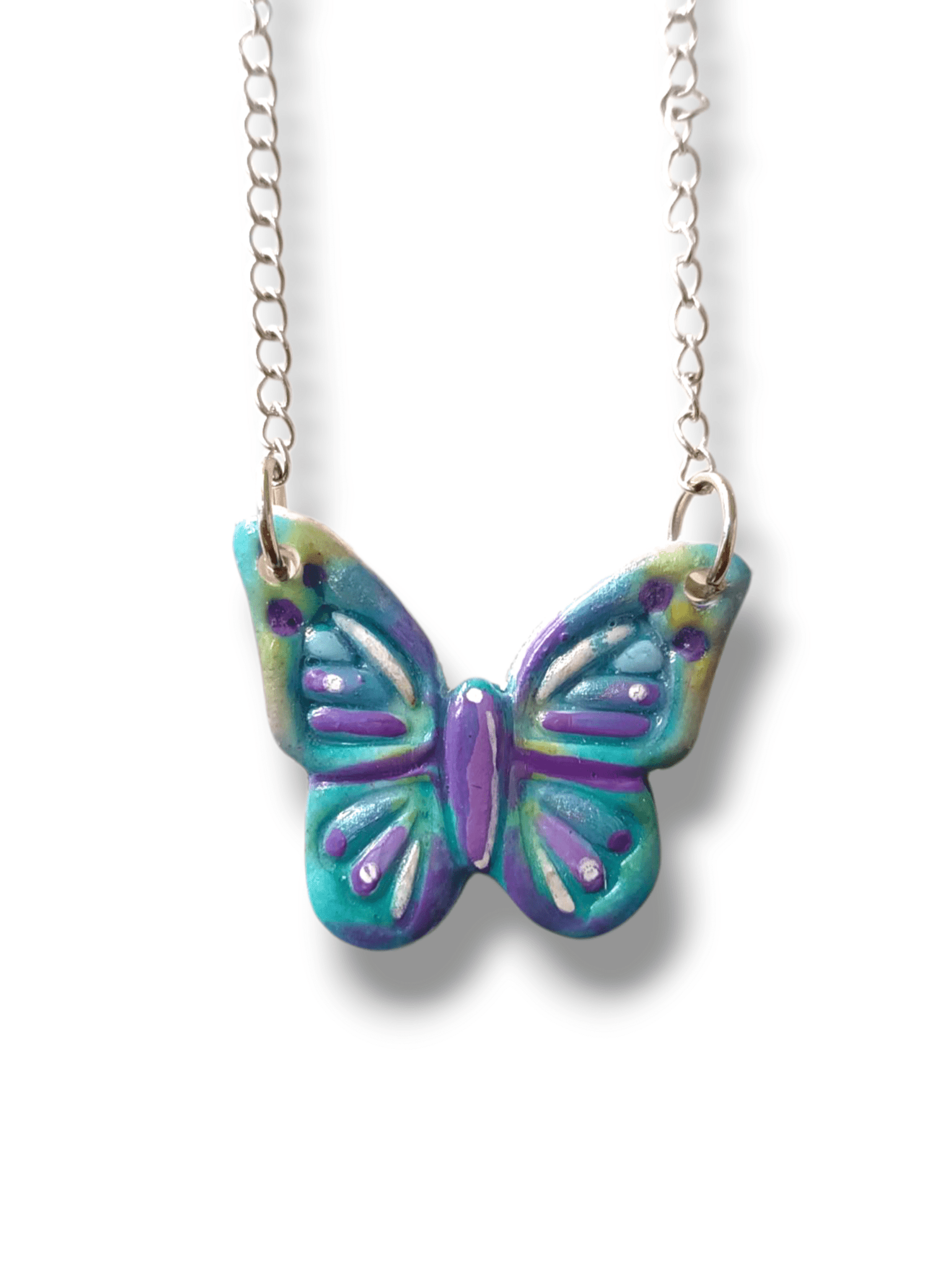 Collares mariposas pintados a mano - 4
