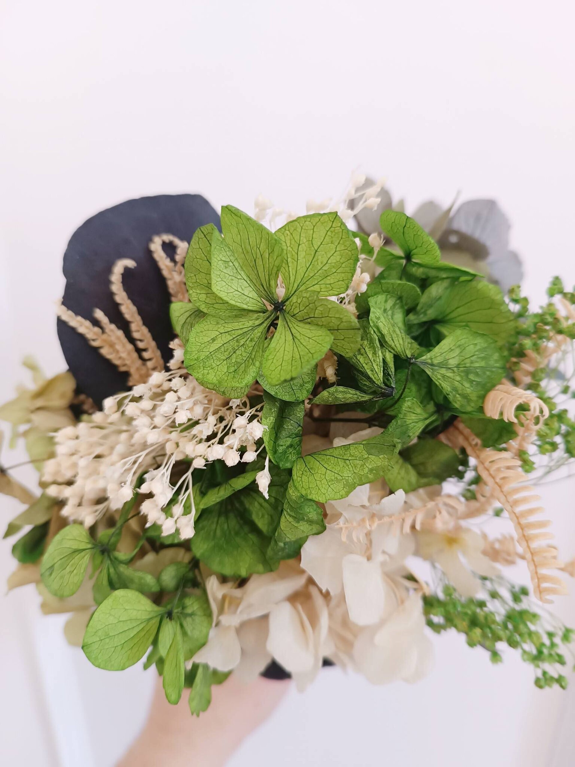 Lata de flores preservadas verde - 2