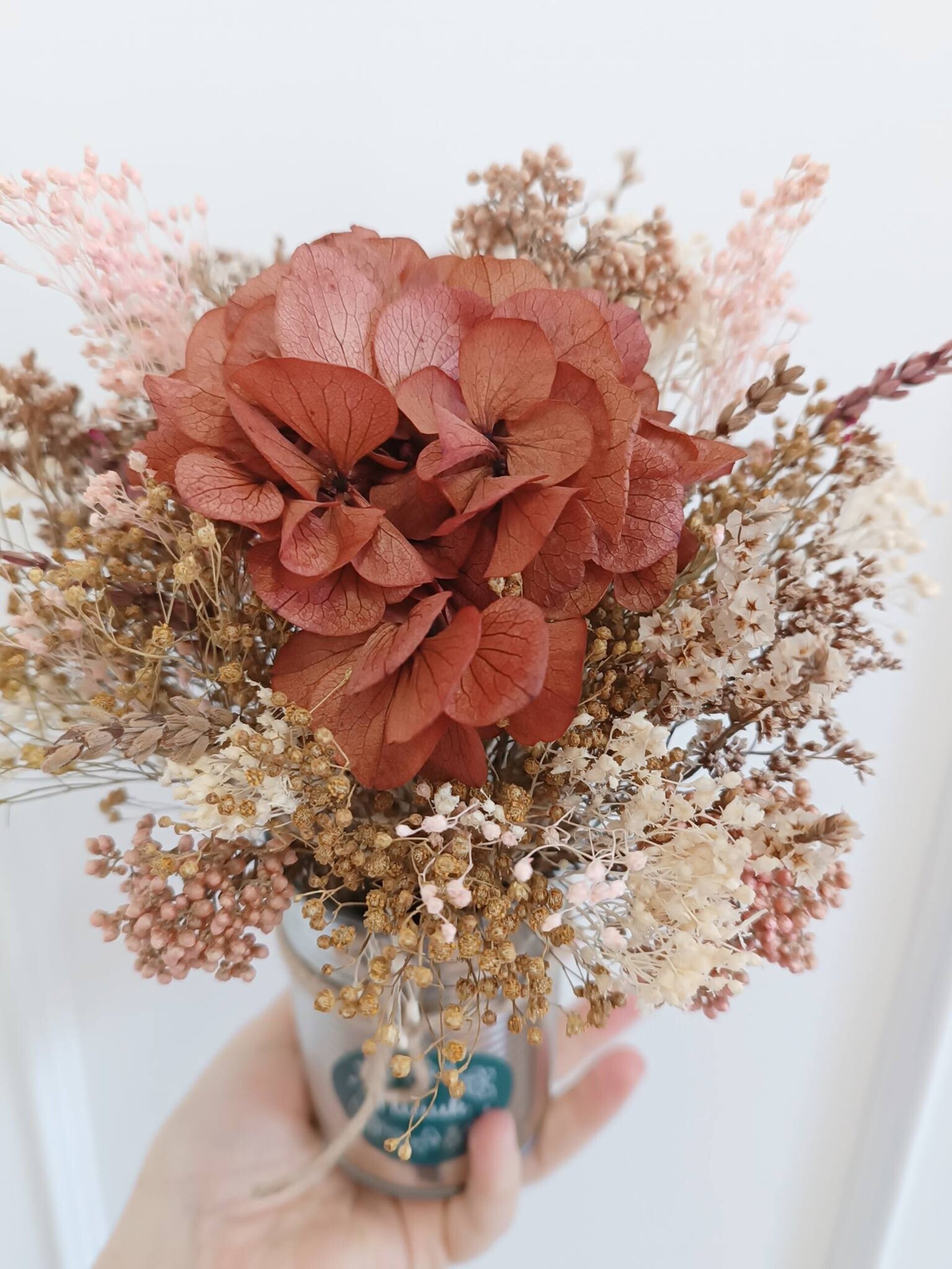 Lata de flores preservadas marrón - 2